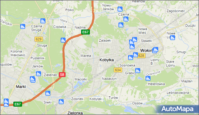mapa Kobyłka, Kobyłka na mapie Targeo