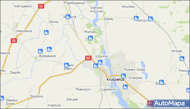 mapa Kobylniki gmina Kruszwica, Kobylniki gmina Kruszwica na mapie Targeo