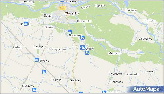 mapa Kobylniki gmina Obrzycko, Kobylniki gmina Obrzycko na mapie Targeo