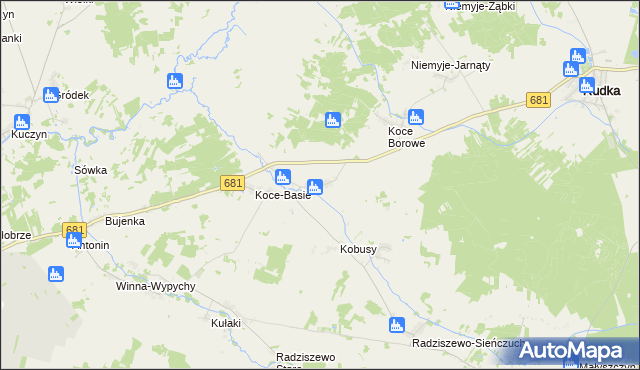 mapa Koce-Schaby, Koce-Schaby na mapie Targeo
