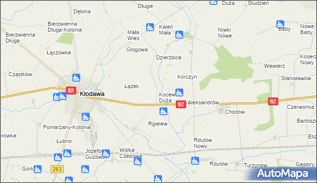 mapa Kocewia Duża, Kocewia Duża na mapie Targeo