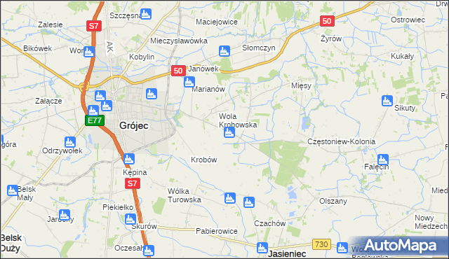 mapa Kociszew gmina Grójec, Kociszew gmina Grójec na mapie Targeo