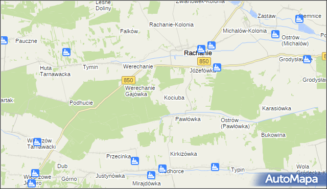 mapa Kociuba, Kociuba na mapie Targeo