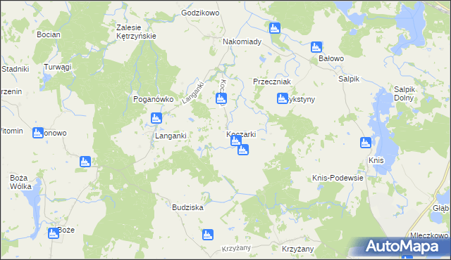 mapa Koczarki, Koczarki na mapie Targeo