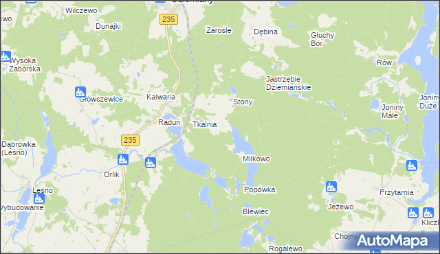 mapa Kolano gmina Dziemiany, Kolano gmina Dziemiany na mapie Targeo