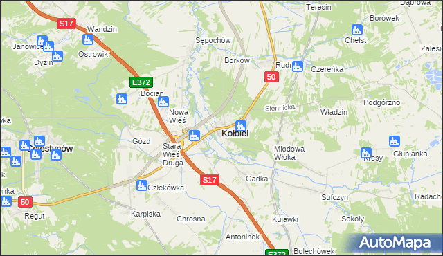 mapa Kołbiel, Kołbiel na mapie Targeo