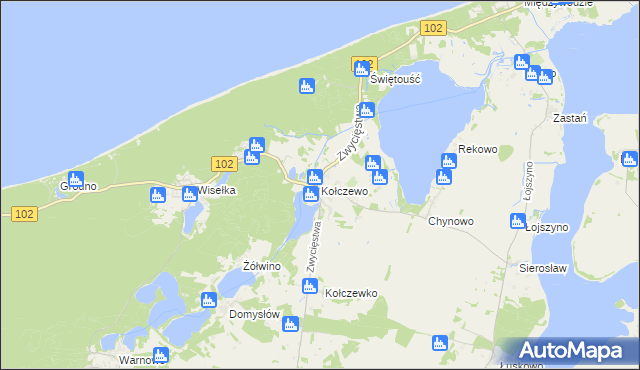 mapa Kołczewo, Kołczewo na mapie Targeo