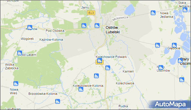 mapa Kolechowice-Folwark, Kolechowice-Folwark na mapie Targeo