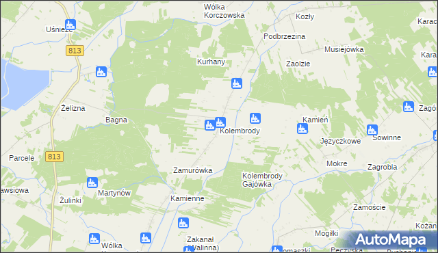 mapa Kolembrody, Kolembrody na mapie Targeo