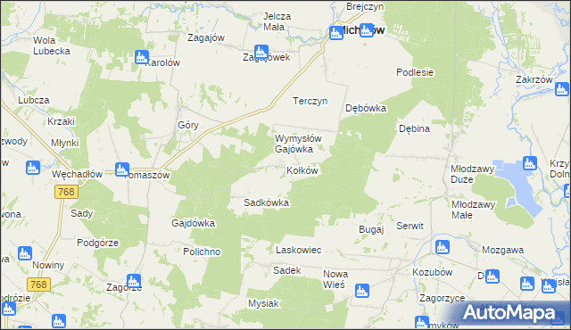 mapa Kołków, Kołków na mapie Targeo