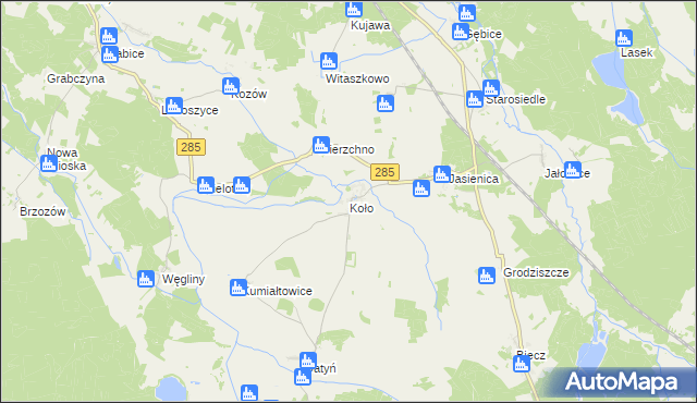 mapa Koło gmina Brody, Koło gmina Brody na mapie Targeo