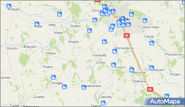 mapa Kołodzież, Kołodzież na mapie Targeo