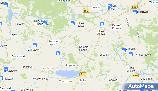 mapa Kolonia Chalin, Kolonia Chalin na mapie Targeo