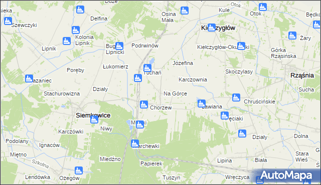 mapa Kolonia Chorzew, Kolonia Chorzew na mapie Targeo