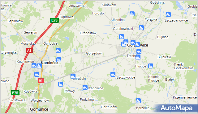 mapa Kolonia Gorzędów, Kolonia Gorzędów na mapie Targeo