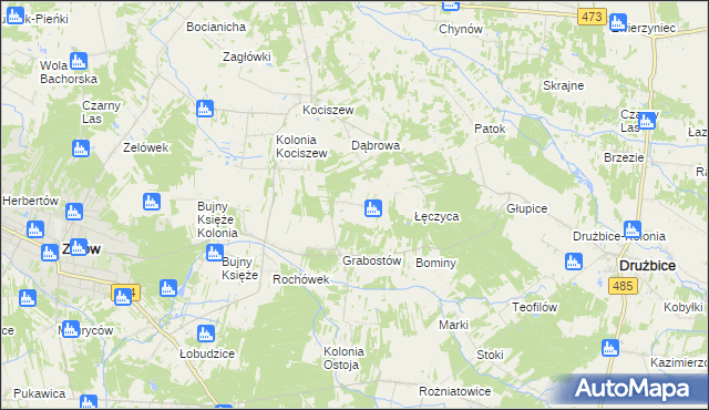 mapa Kolonia Grabostów, Kolonia Grabostów na mapie Targeo