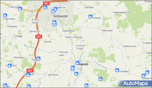 mapa Kolonia Gródź, Kolonia Gródź na mapie Targeo