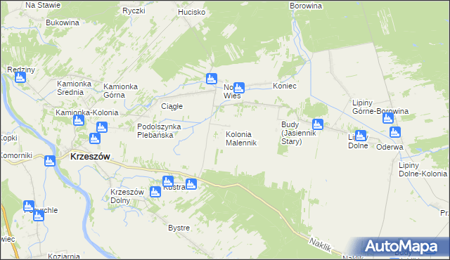 mapa Kolonia Malennik, Kolonia Malennik na mapie Targeo