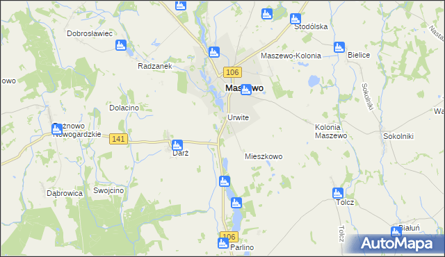 mapa Kolonia Maszewo, Kolonia Maszewo na mapie Targeo