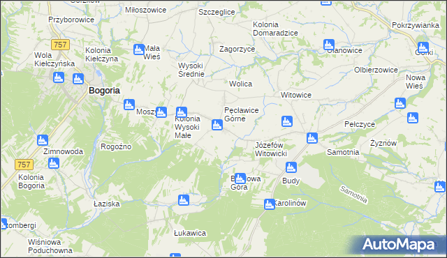 mapa Kolonia Pęcławska, Kolonia Pęcławska na mapie Targeo