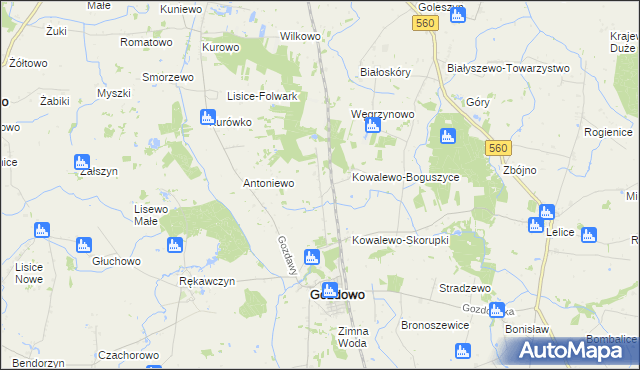 mapa Kolonia Przybyszewo, Kolonia Przybyszewo na mapie Targeo