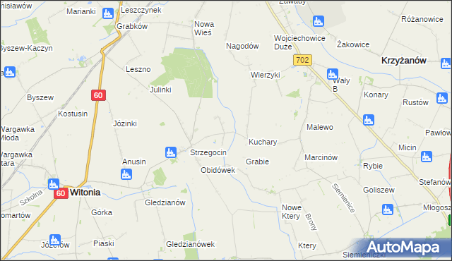 mapa Kolonia Strzegocin, Kolonia Strzegocin na mapie Targeo