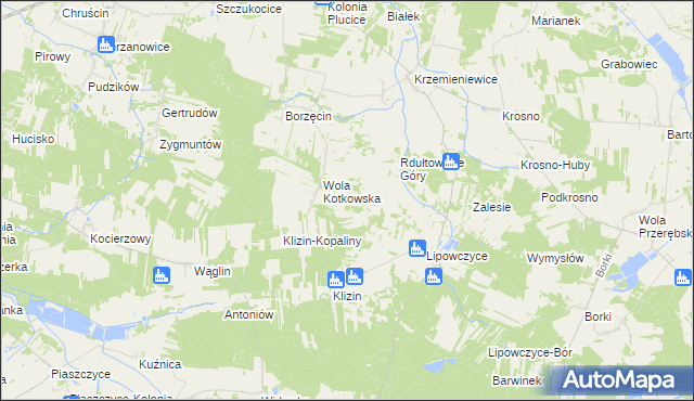 mapa Komorniki gmina Gorzkowice, Komorniki gmina Gorzkowice na mapie Targeo