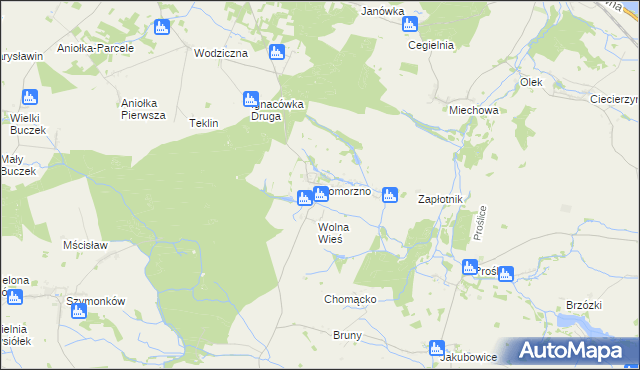 mapa Komorzno, Komorzno na mapie Targeo