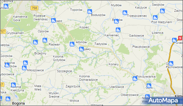 mapa Konary-Kolonia, Konary-Kolonia na mapie Targeo