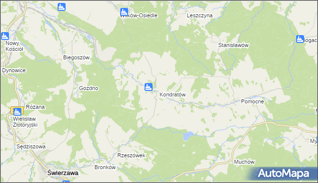 mapa Kondratów, Kondratów na mapie Targeo