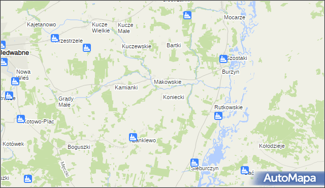 mapa Koniecki, Koniecki na mapie Targeo