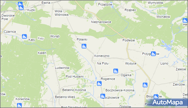 mapa Konieczno, Konieczno na mapie Targeo