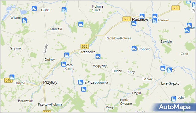 mapa Konopki gmina Radziłów, Konopki gmina Radziłów na mapie Targeo