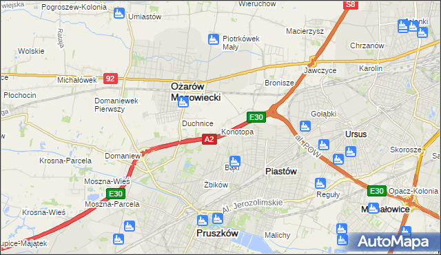 mapa Konotopa gmina Ożarów Mazowiecki, Konotopa gmina Ożarów Mazowiecki na mapie Targeo