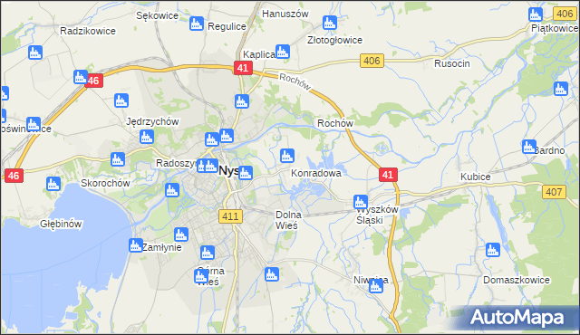 mapa Konradowa, Konradowa na mapie Targeo