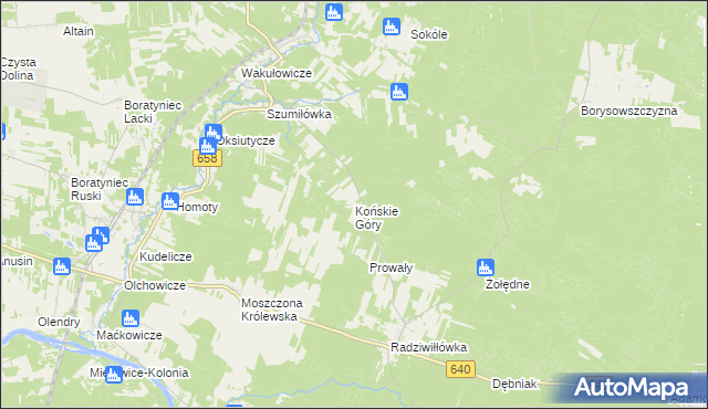 mapa Końskie Góry, Końskie Góry na mapie Targeo