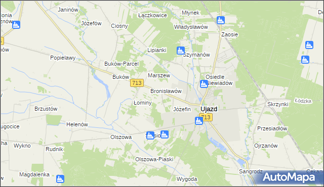 mapa Konstancin gmina Ujazd, Konstancin gmina Ujazd na mapie Targeo