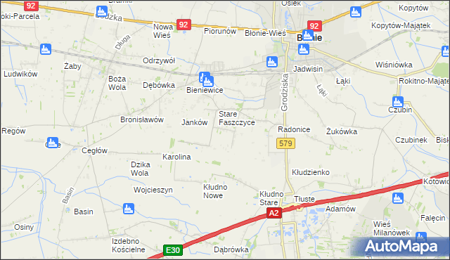 mapa Konstantów gmina Błonie, Konstantów gmina Błonie na mapie Targeo