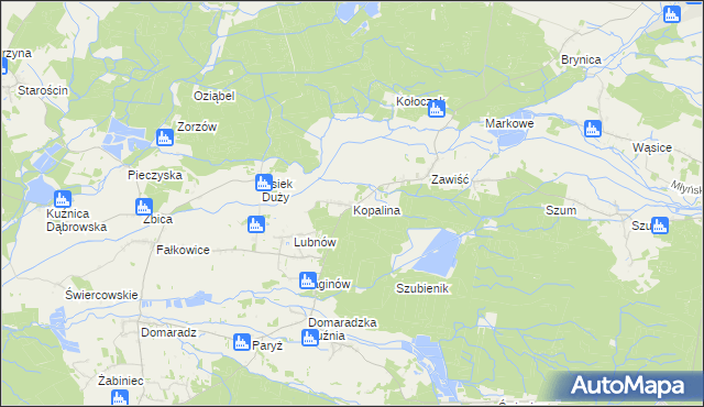 mapa Kopalina gmina Pokój, Kopalina gmina Pokój na mapie Targeo