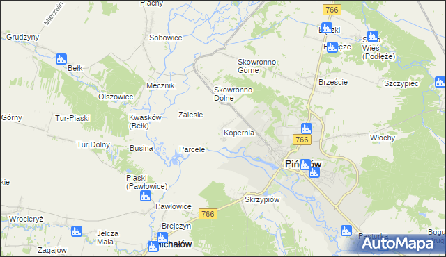 mapa Kopernia, Kopernia na mapie Targeo