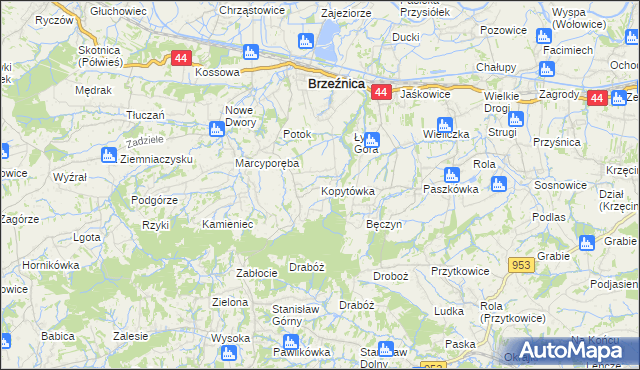 mapa Kopytówka, Kopytówka na mapie Targeo