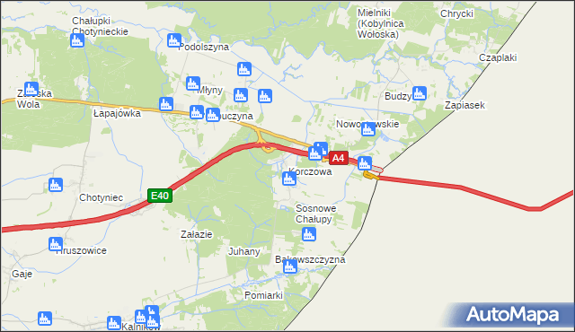 mapa Korczowa, Korczowa na mapie Targeo