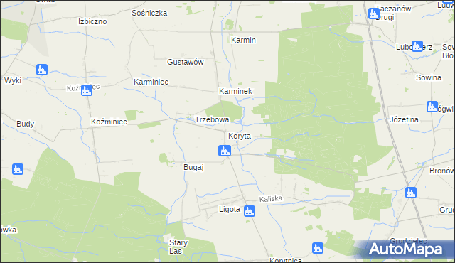 mapa Koryta gmina Raszków, Koryta gmina Raszków na mapie Targeo