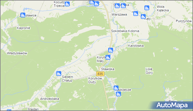 mapa Korytków Mały, Korytków Mały na mapie Targeo