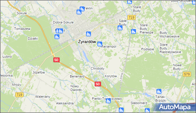 mapa Korytów A, Korytów A na mapie Targeo