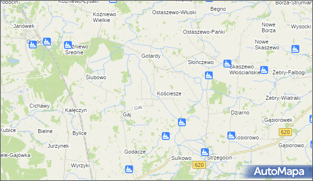 mapa Kościesze, Kościesze na mapie Targeo