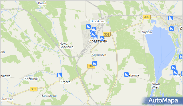 mapa Kosieczyn, Kosieczyn na mapie Targeo