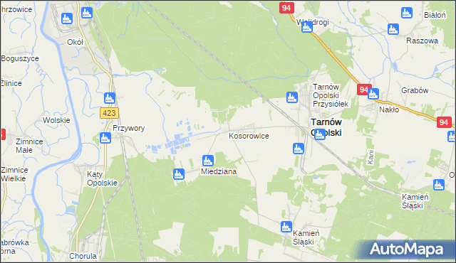 mapa Kosorowice, Kosorowice na mapie Targeo