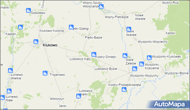 mapa Kostry-Śmiejki, Kostry-Śmiejki na mapie Targeo