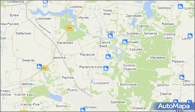 mapa Koszary gmina Sompolno, Koszary gmina Sompolno na mapie Targeo